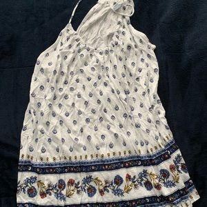 White paisley patterned tank top